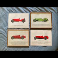 Set 4 stampe auto d’epoca Alfa Romeo, anni ‘60