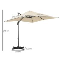 Ombrellone da esterno base decentrata 2,5m x 2,5m