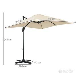Ombrellone da esterno base decentrata 2,5m x 2,5m