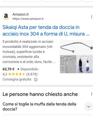 Asta della tenda da doccia