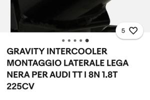 Intercooler maggiorato graviti audi