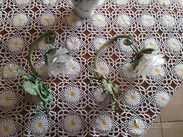 2 applique vetro e ferro battuto verde inglesi 