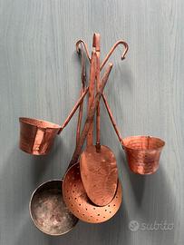 Set mestoli in rame vintage