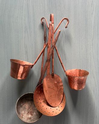 Set mestoli in rame vintage