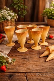 Set 12 coppe gelato vintage in ceramica