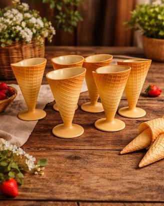 Set 12 coppe gelato vintage in ceramica