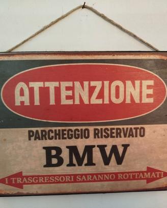 stampa su legno, parcheggio BMW