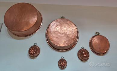 set pentole rame antiche 