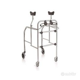 Girello ascellare deambulatore in acciaio cromato 