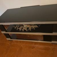 Porta tv in vetro nero