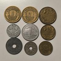 Lotto 9 monete antiche della Francia 