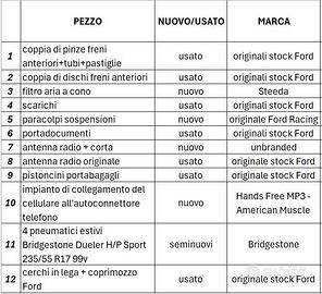 ricambi nuovi e usati Ford Mustang GT 2006 - V8