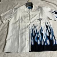 Prada Double Match White / Blue Flames Silk