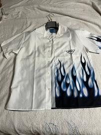 Prada Double Match White / Blue Flames Silk