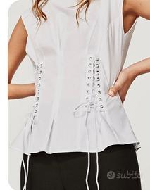 Top Zara Nuovo con Cartellino Stile Corsetto Tg L