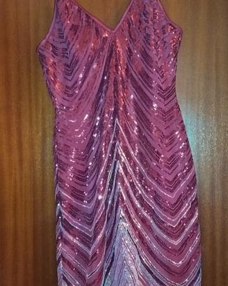 vestito rosso elegante con paillettes 