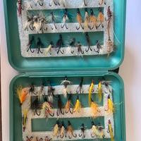 n.52 mosche artificiali "double hook" fatte a mano