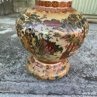 Grande vaso orientale stile Satsuma 40cm coperchio