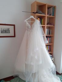 Abito da sposa tg. 40 colore bianco-cipria