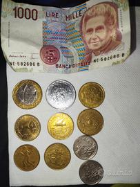 Lotto monete lire + banconota