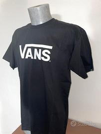 T-shirt uomo/ragazzo nera con logo bianco Vans