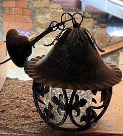 Lampadario in ferro battuto