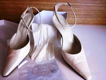 Scarpe Nozze CAPRETTO tg36 + guanti bianchi da cer