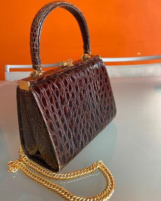 Borsa vintage anni 40/50 in coccodrillo