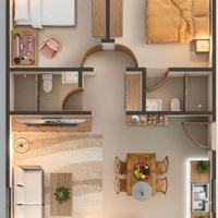 Spazioso trilocale arredato a somma lombardo