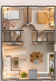 Spazioso trilocale arredato a somma lombardo