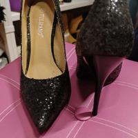 scarpe décolleté nere scintillante 