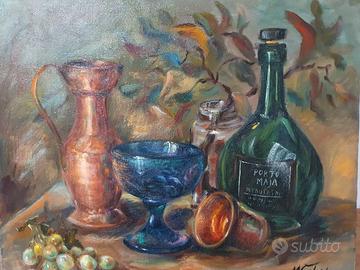 quadro olio senza cornice natura morta