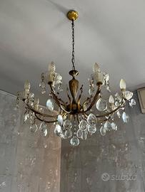 LAMPADARIO EFFETTO CRISTALLI ANTIQUARIATO