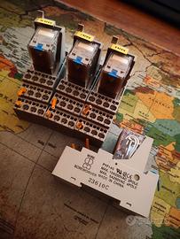 Lotto 4 relè OMRON 24VDC con basi PYF14S