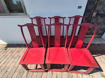 SEDIE SALOTTO O CUCINA ETNICHE ROSSO