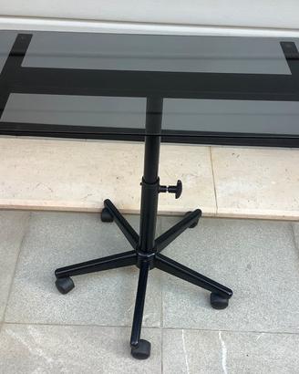 Carrello porta TV in acciaio e vetro