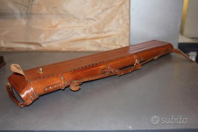 Antico Fodero in cuoio per stecca biliardo