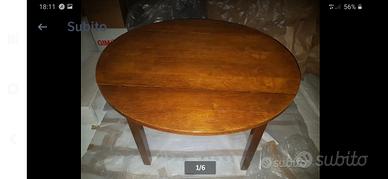 Tavolo rotondo legno massello richiudibile