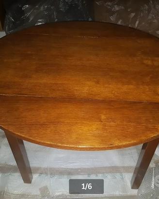 Tavolo rotondo legno massello richiudibile