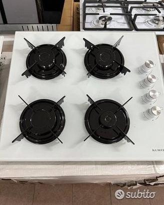 Piano cottura 4fuochi 60cm vetro bianco nuovo