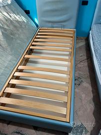 Letto singolo con testata e cassettone + materasso