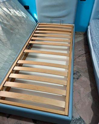 Letto singolo con testata e cassettone + materasso
