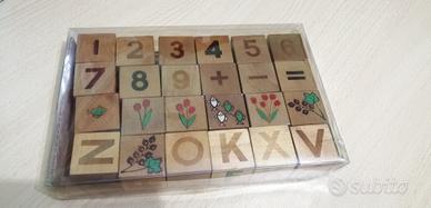 Gioco didattico russo, in legno  a 24 cubi