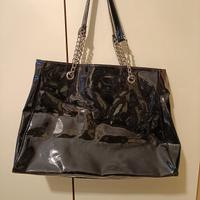 borsa vernice nera tote bag