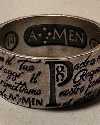 Anello Amen Padre Nostro argento 925 taglia 14