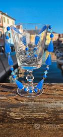 collana blu in vetro di muarno vintage
