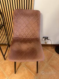Sedie velluto Rosa
