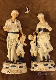 2 statue in ceramica di Capodimonte