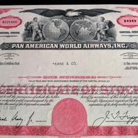Certificato Azionario Pan American World Airways