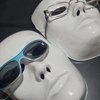 2 Maschere TRUCCABILI per Halloween Carnevale Fes